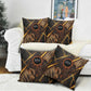 Aten Pillow Cover Ancient Egyptian Cracked Stone Hieroglyph, Solar Eclipse Emblem, and Radiant Sunburst - African Pride