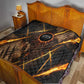 Aten Quilt Ancient Egyptian Cracked Stone Hieroglyph, Solar Eclipse Emblem, and Radiant Sunburst - African Pride