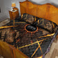 Aten Quilt Bed Set Ancient Egyptian Cracked Stone Hieroglyph, Solar Eclipse Emblem, and Radiant Sunburst - African Pride