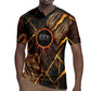 Aten Rugby Jersey Ancient Egyptian Cracked Stone Hieroglyph, Solar Eclipse Emblem, and Radiant Sunburst - African Pride