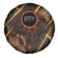 Aten Spare Tire Cover Ancient Egyptian Cracked Stone Hieroglyph, Solar Eclipse Emblem, and Radiant Sunburst - African Pride