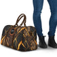 Aten Travel Bag Ancient Egyptian Cracked Stone Hieroglyph, Solar Eclipse Emblem, and Radiant Sunburst - African Pride