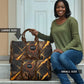 Aten Travel Bag Ancient Egyptian Cracked Stone Hieroglyph, Solar Eclipse Emblem, and Radiant Sunburst - African Pride