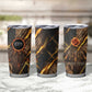 Aten Tumbler Cup Ancient Egyptian Cracked Stone Hieroglyph, Solar Eclipse Emblem, and Radiant Sunburst - African Pride