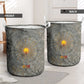 Aten Ancient Egyptian Laundry Basket with Gray Astronomical Chart, Radiant Sun Disc Emblem, and Ankh - African Pride