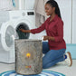 Aten Ancient Egyptian Laundry Basket with Gray Astronomical Chart, Radiant Sun Disc Emblem, and Ankh - African Pride