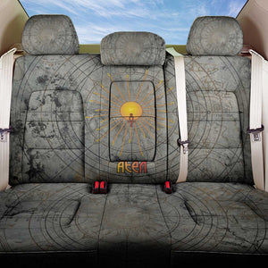 Aten Ancient Egyptian Back Car Seat Cover with Gray Astronomical Chart, Radiant Sun Disc Emblem, and Ankh - African Pride