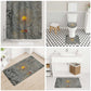 Aten Ancient Egyptian Bathroom Set with Gray Astronomical Chart, Radiant Sun Disc Emblem, and Ankh - African Pride