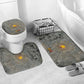 Aten Ancient Egyptian Bathroom Set with Gray Astronomical Chart, Radiant Sun Disc Emblem, and Ankh - African Pride