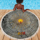 Aten Ancient Egyptian Beach Blanket with Gray Astronomical Chart, Radiant Sun Disc Emblem, and Ankh - African Pride