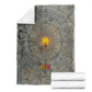 Aten Ancient Egyptian Blanket with Gray Astronomical Chart, Radiant Sun Disc Emblem, and Ankh - African Pride