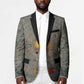 Aten Ancient Egyptian Blazer with Gray Astronomical Chart, Radiant Sun Disc Emblem, and Ankh - African Pride