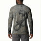 Aten Ancient Egyptian Button Sweatshirt with Gray Astronomical Chart, Radiant Sun Disc Emblem, and Ankh