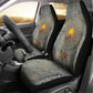 Aten Ancient Egyptian Car Seat Cover with Gray Astronomical Chart, Radiant Sun Disc Emblem, and Ankh - African Pride