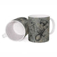 Aten Ancient Egyptian Ceramic Mug with Gray Astronomical Chart, Radiant Sun Disc Emblem, and Ankh - African Pride