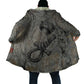 Aten Ancient Egyptian Cloak with Gray Astronomical Chart, Radiant Sun Disc Emblem, and Ankh - African Pride