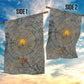 Aten Ancient Egyptian Garden Flag with Gray Astronomical Chart, Radiant Sun Disc Emblem, and Ankh - African Pride