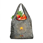 Aten Ancient Egyptian Grocery Bag with Gray Astronomical Chart, Radiant Sun Disc Emblem, and Ankh - African Pride