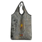 Aten Ancient Egyptian Grocery Bag with Gray Astronomical Chart, Radiant Sun Disc Emblem, and Ankh - African Pride