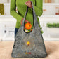 Aten Ancient Egyptian Grocery Bag with Gray Astronomical Chart, Radiant Sun Disc Emblem, and Ankh - African Pride