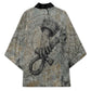 Aten Ancient Egyptian Kimono with Gray Astronomical Chart, Radiant Sun Disc Emblem, and Ankh - African Pride