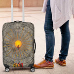 Aten Ancient Egyptian Luggage Cover with Gray Astronomical Chart, Radiant Sun Disc Emblem, and Ankh - African Pride