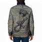 Aten Ancient Egyptian Padded Jacket with Gray Astronomical Chart, Radiant Sun Disc Emblem, and Ankh - African Pride