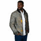 Aten Ancient Egyptian Padded Jacket with Gray Astronomical Chart, Radiant Sun Disc Emblem, and Ankh - African Pride