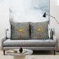 Aten Ancient Egyptian Pillow Cover with Gray Astronomical Chart, Radiant Sun Disc Emblem, and Ankh - African Pride