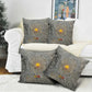 Aten Ancient Egyptian Pillow Cover with Gray Astronomical Chart, Radiant Sun Disc Emblem, and Ankh - African Pride