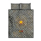 Aten Ancient Egyptian Quilt Bed Set with Gray Astronomical Chart, Radiant Sun Disc Emblem, and Ankh - African Pride