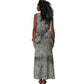 Aten Ancient Egyptian Tank Maxi Dress with Gray Astronomical Chart, Radiant Sun Disc Emblem, and Ankh - African Pride