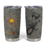 Aten Ancient Egyptian Tumbler Cup with Gray Astronomical Chart, Radiant Sun Disc Emblem, and Ankh - African Pride