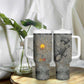 Aten Ancient Egyptian Tumbler With Handle with Gray Astronomical Chart, Radiant Sun Disc Emblem, and Ankh - African Pride