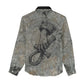 Aten Ancient Egyptian Women Casual Shirt with Gray Astronomical Chart, Radiant Sun Disc Emblem, and Ankh - African Pride