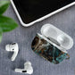 Atum AirPods Case Ancient Egyptian Teal Marble Smoke, Solar Barque Crown, Creator Deity Statue - African Pride