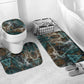 Atum Bathroom Set Ancient Egyptian Teal Marble Smoke, Solar Barque Crown, Creator Deity Statue - African Pride