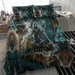 Atum Bedding Set Ancient Egyptian Teal Marble Smoke, Solar Barque Crown, Creator Deity Statue - African Pride