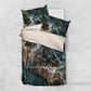 Atum Bedding Set Ancient Egyptian Teal Marble Smoke, Solar Barque Crown, Creator Deity Statue - African Pride