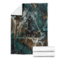 Atum Blanket Ancient Egyptian Teal Marble Smoke, Solar Barque Crown, Creator Deity Statue - African Pride