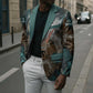Atum Blazer Ancient Egyptian Teal Marble Smoke, Solar Barque Crown, Creator Deity Statue - African Pride