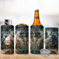 Atum 4 in 1 Can Cooler Tumbler Ancient Egyptian Teal Marble Smoke, Solar Barque Crown, Creator Deity Statue - African Pride