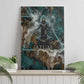 Atum Canvas Wall Art Ancient Egyptian Teal Marble Smoke, Solar Barque Crown, Creator Deity Statue - African Pride