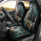 Atum Car Seat Cover Ancient Egyptian Teal Marble Smoke, Solar Barque Crown, Creator Deity Statue - African Pride
