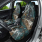 Atum Car Seat Cover Ancient Egyptian Teal Marble Smoke, Solar Barque Crown, Creator Deity Statue - African Pride