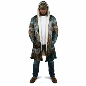 Atum Cloak Ancient Egyptian Teal Marble Smoke, Solar Barque Crown, Creator Deity Statue - African Pride
