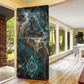 Atum Door Cover Ancient Egyptian Teal Marble Smoke, Solar Barque Crown, Creator Deity Statue - African Pride