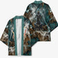 Atum Kimono Ancient Egyptian Teal Marble Smoke, Solar Barque Crown, Creator Deity Statue - African Pride