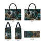 Atum Leather Bag Ancient Egyptian Teal Marble Smoke, Solar Barque Crown, Creator Deity Statue - African Pride