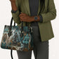 Atum Leather Bag Ancient Egyptian Teal Marble Smoke, Solar Barque Crown, Creator Deity Statue - African Pride